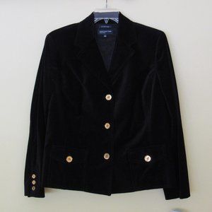 NWT JONES NEW YORK SIGNATURE STRETCH BLACK VELOUR  JACKET BLAZER SIZE 16